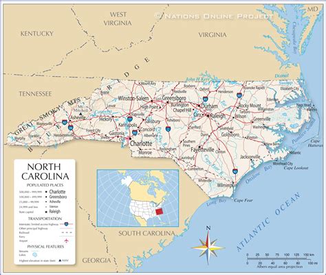 Printable North Carolina Map