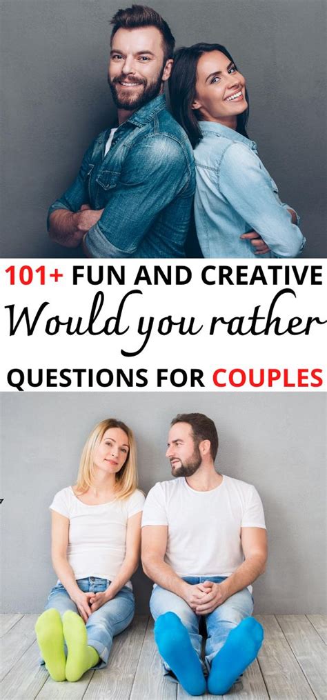 Two People Sitting Next To Each Other With The Text 101 Fun And Creative Would You Rather
