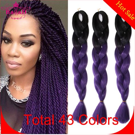 Hair extensions are usually clipped, glued. 10pcs Ombre kanekalon braiding hair 24''synthetic braiding ...