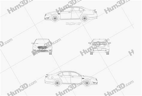 Ford Taurus Limited 2016 Blueprint 3dmodels