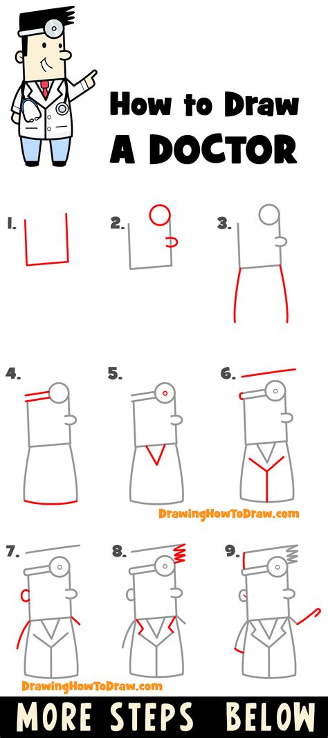 How To Draw A Doctor Step By Step Doctor Drawing Less