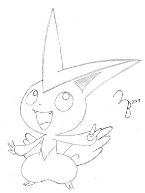 Pokemon Victini Sketch By Lazy Bing On Deviantart