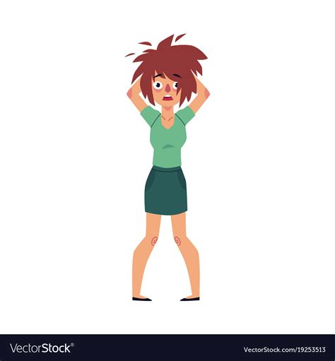 stressed out woman tearing hair in frustration vector image