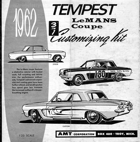Amt 1962 Tempest Lemans Coupe Scale Auto Model Kit Reviews And Reference