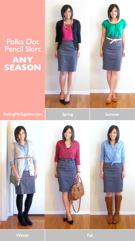 how to wear a polka dot pencil skirt in any season polka dot pencil skirt outfits modest outfits