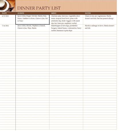 Advance planning will ultimately make a dinner party that much easier to pull off. Dinner Party Guest List Planner | Party guests, Free ...