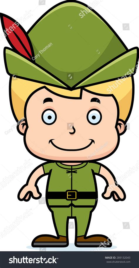 A Cartoon Robin Hood Boy Smiling Royalty Free Stock Vector 289132043