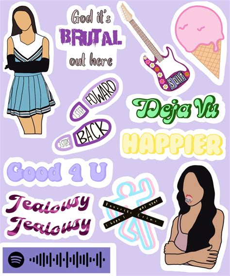 Olivia Rodrigo Sour Album Sticker Pack Sticker By Itslaurengarcia My