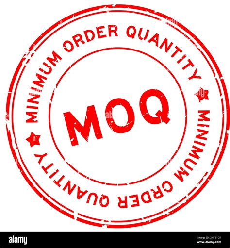 Grunge Red Moq Minimum Order Quantity Word Round Rubber Seal Stamp On
