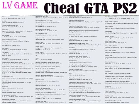 Lv Game Code Cheat Gta Ps2