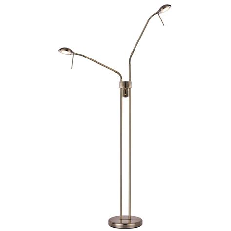 What kind of lamp is a dual reading lamp? Traditional Antique Brass Double Arm Reading Floor Lamp ...