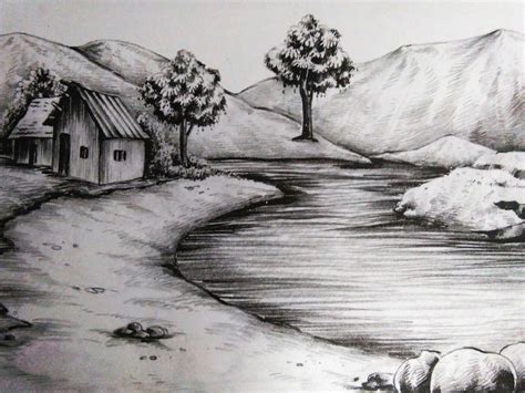 Simple Pencil Drawing Pictures Of Nature Drawing Of Nature Beauty