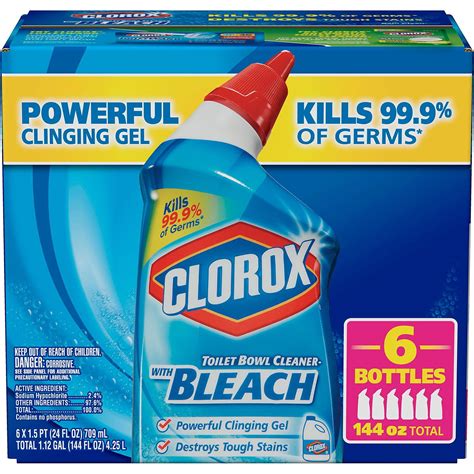 Clorox Toilet Bowl Cleaner With Bleach Rain Clean 24 Oz 6 Pk