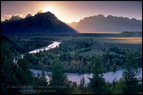 Picture Sunset Over The Grand Teton Mountain From The Snake River