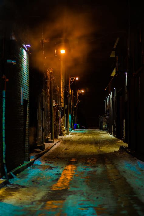 Dark Empty City Street