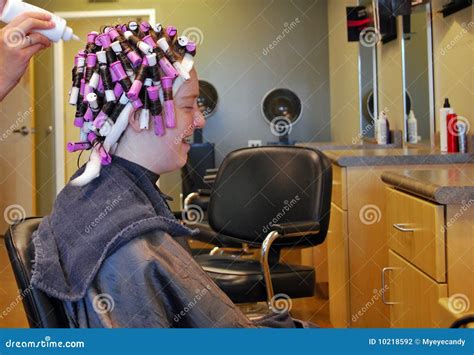 Getting A Perm Stock Photo Image Of Curl Cosmetology 10218592