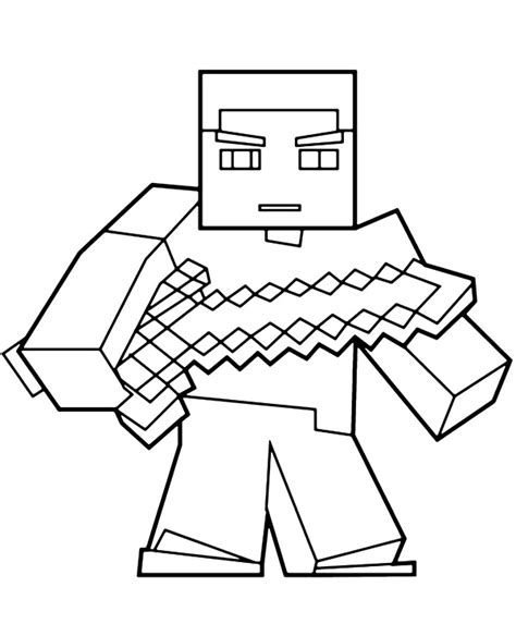 Minecraft Steve Coloring Pages Printable Minecraft Minecraft Coloring