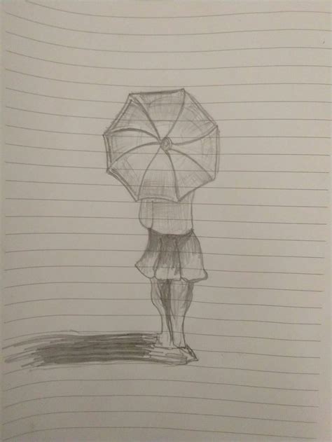 The most common simple pencil sketch material is paper. #pencil #drawing #easy #girl #umbrella #simple #art #nena ...