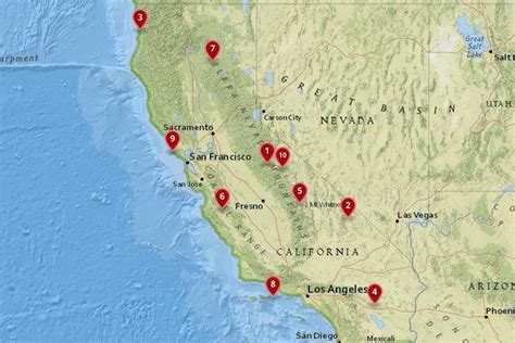 Map Of National Parks In California California National Parks