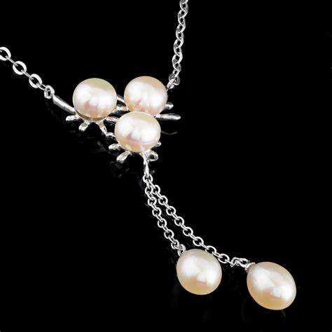 Unheated Natural 12x8mm Freshwater Pearl Sterling Silver 925 Necklace 17 18in Ebay
