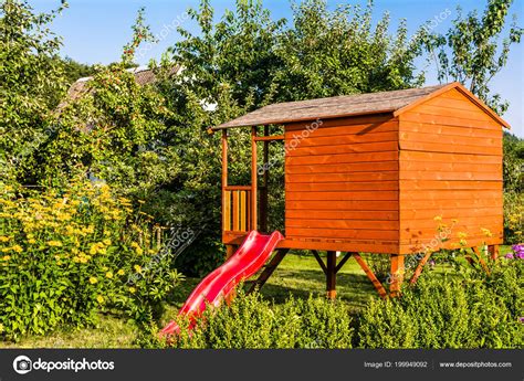 Kids House Garden Playhouse Cottage Childrens Play Stock Photo By