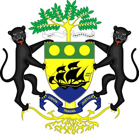 Gabon Coa Coat Of Arms African Flag Gabon