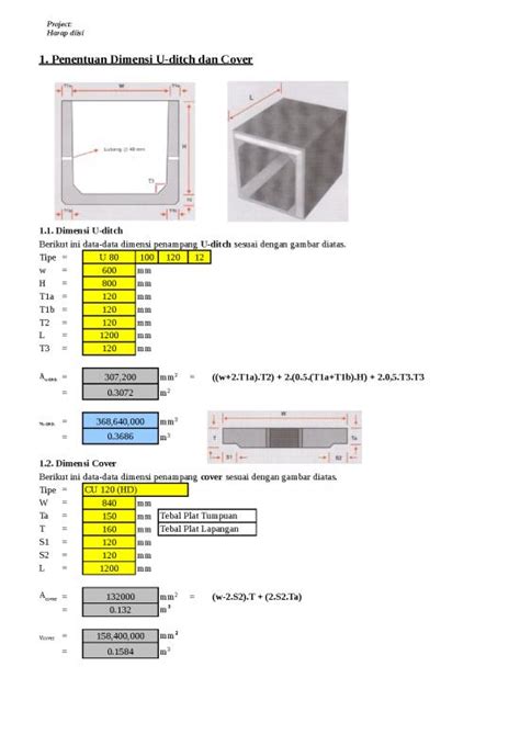 Excel Sheet Download 3858 Struktur Box Culvert Tipe U Ditch