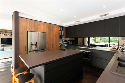Black And Walnut Kitchen Design Premier Kitchens Australia