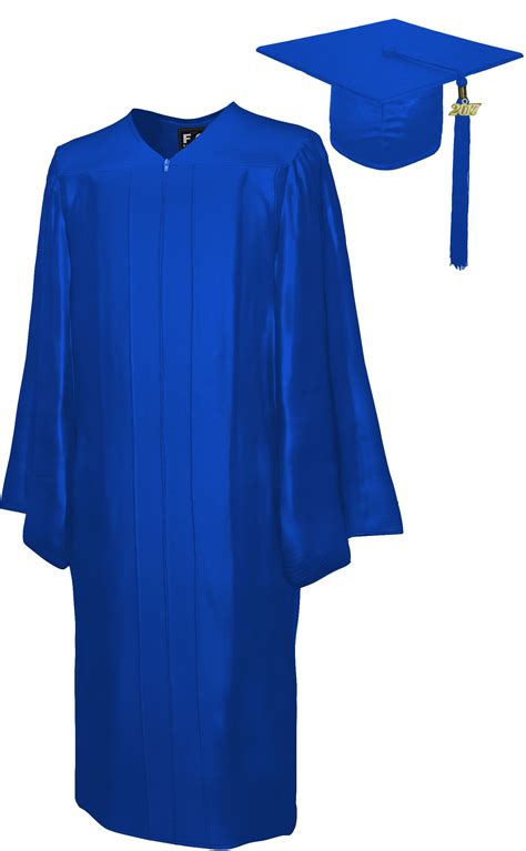 Shiny Royal Blue Cap Gown High School Graduation Cap Gown Set