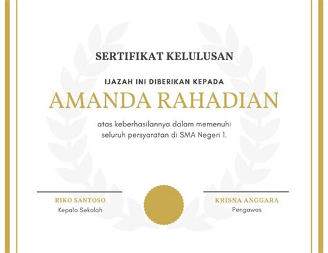 Gratis Download Contoh Ijazah Sertifikat Online Canva