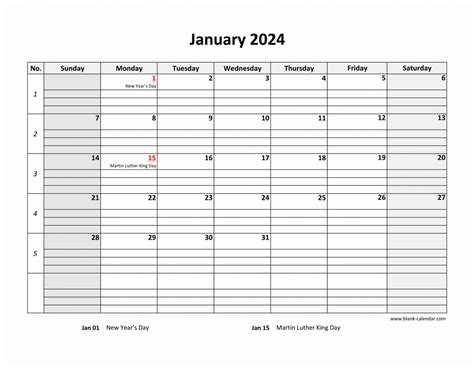 Printable Monthly Calendar 2024 With Notes Etti Olivie