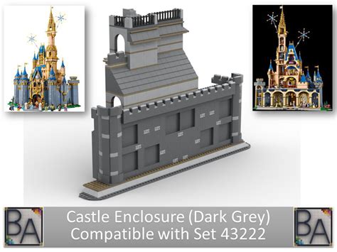 Lego Moc Set 43222 Castle Enclosure Dark Grey By Brick Artisan