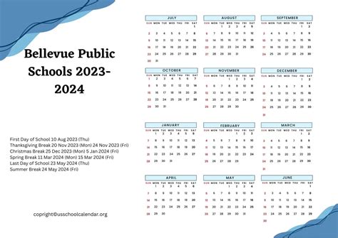 Bellevue Public Schools Calendar With Holidays 2023 2024