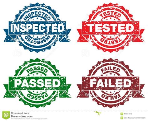Inspected Tested Passed Failed Stamps Stock Vector ...