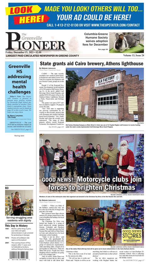 The Greenville Pioneer 2023, December 15 - The UpStater