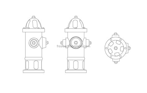 Fire Hydrant 2d Front And Top View Autocad Block Free Cad Floor Plans