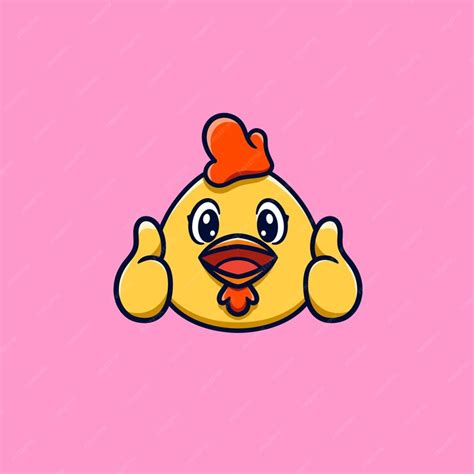 premium vector cute chicken thumps up cartoon