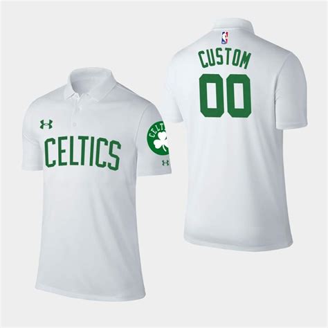 Mens Boston Celtics 00 Custom White Player Performance Association