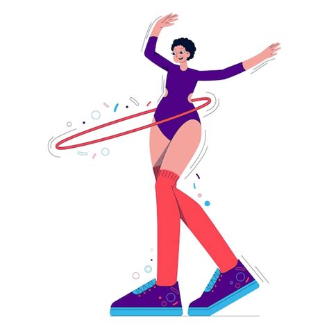 Premium Vector Girl Doing Hula Hoop