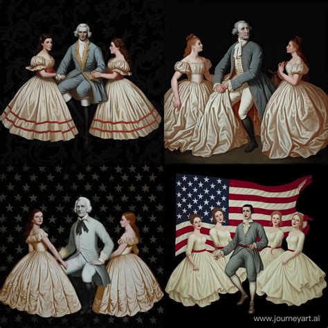 George Washington Dancing With Girls Colonialera Dance Celebration
