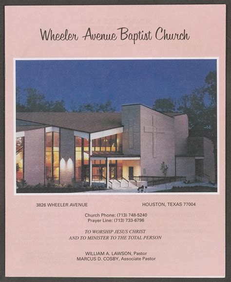 [Wheeler Avenue Baptist Church Bulletin: July 9, 2000] - The Portal to