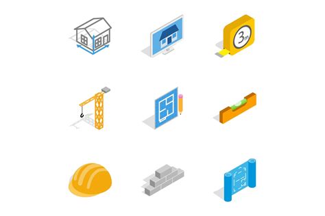 Construction Icons Isometric 3d Style Graphic By Ylivdesign · Creative