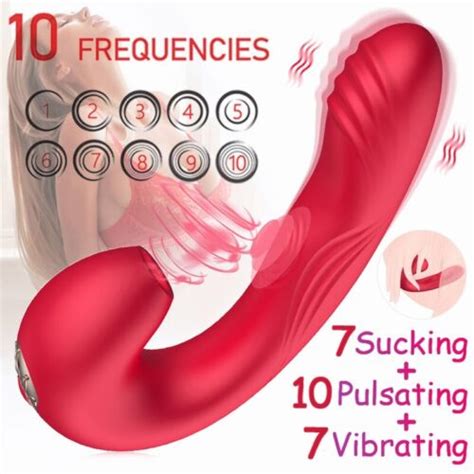 In Clit Sucking Vibrator G Spot Pulsating Dildo Massager Sex Toys