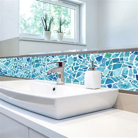 5pcs/set PVC Waterproof Wall Sticker Bathroom Self adhesive Wallpaper