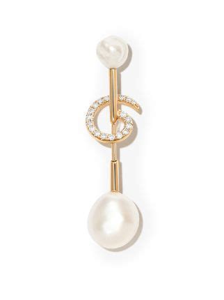 Anissa Kermiche 14kt Yellow Gold Betty Pearl And Diamond Earring Farfetch