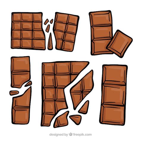 Conjunto Adorable De Chocolates Dibujados A Mano Vector Gratis