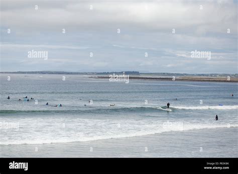 Strandhill Sligo Ireland 8th July 2018 Surfers Enjoying The Great Weather And Atlantic