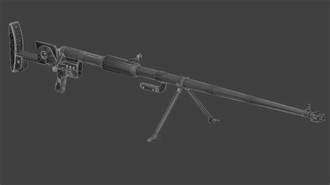 3d Model Ptrd 41 Degtyaryov Anti Tank Rifle Vr Ar Low Poly Cgtrader