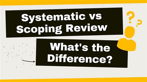Systematic Vs Scoping Review What S The Difference Youtube