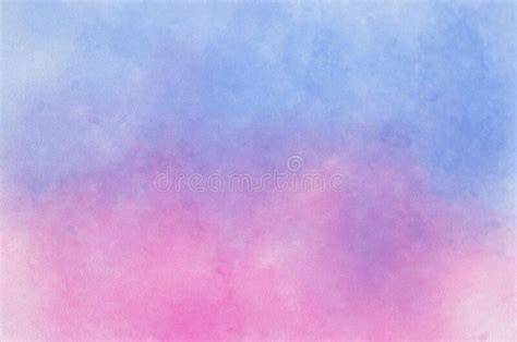 Abstract Pastel Watercolor Background Blue Sky And Pink Pastel